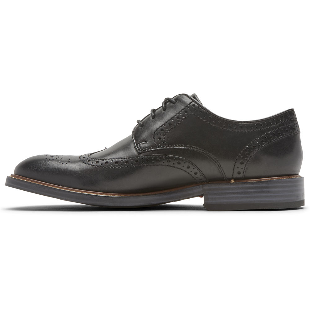 Rockport Mens Lace Up Black - Kenton Wingtip - UK 231-EOFNCJ